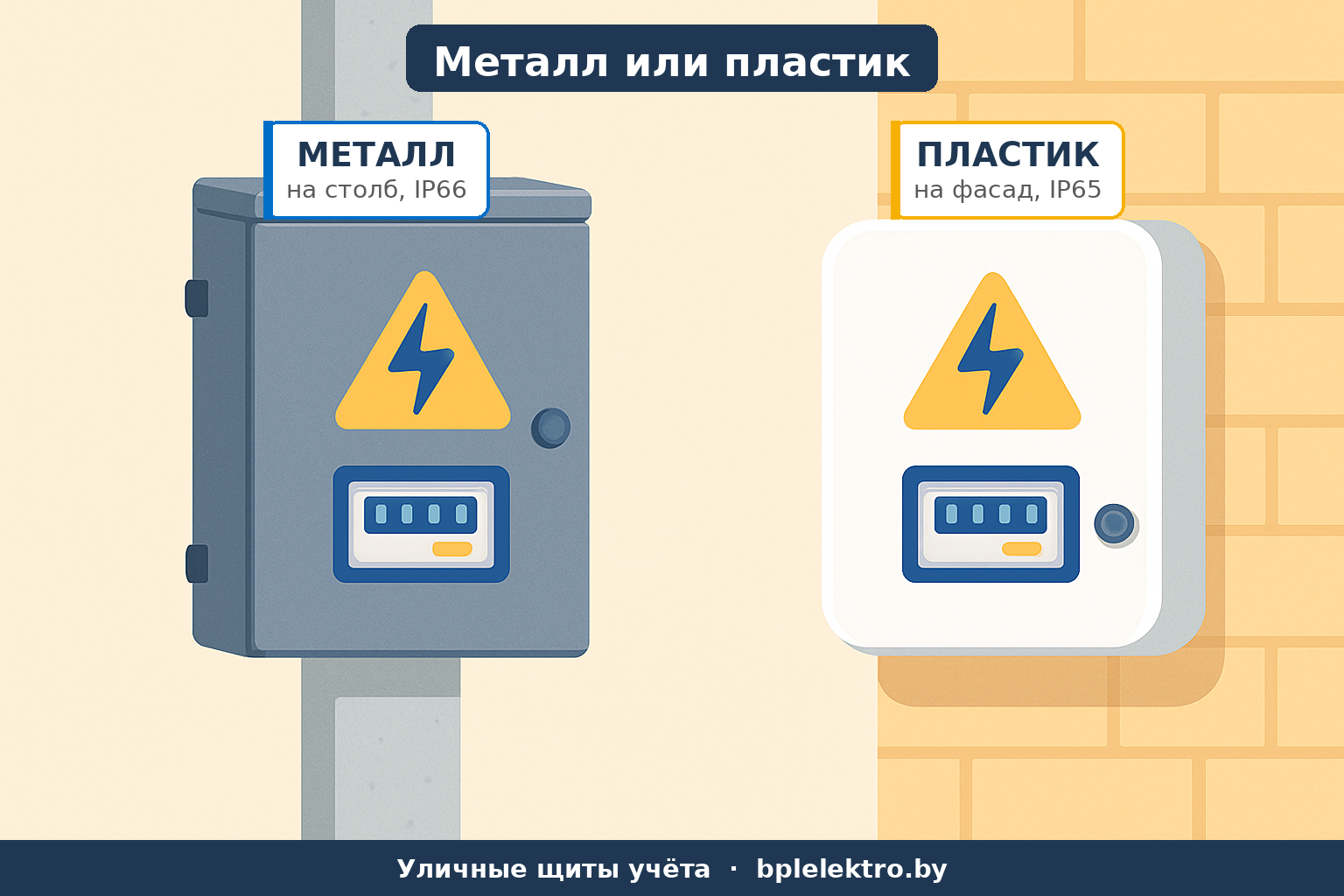 Металлический и композитный уличный щит учёта: критерии выбора