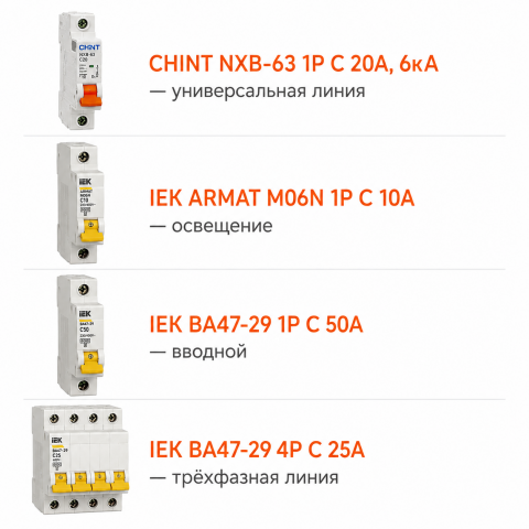 Как выбрать автоматический выключатель: номинал, характеристика B/C/D и отключающая способность