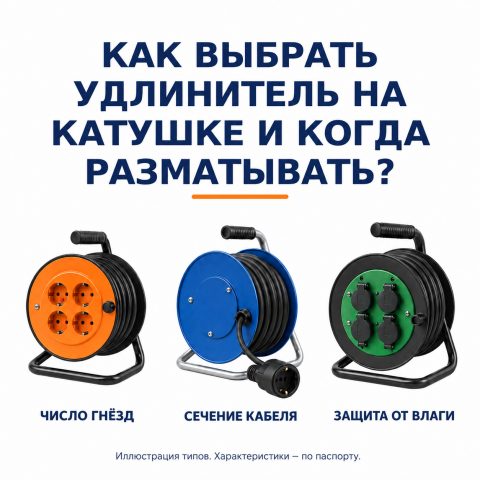 Как выбрать удлинитель на катушке и когда разматывать?