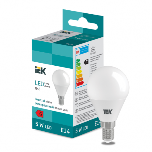 Лампа LED Globe G45 400lm 4000K E14 IEK