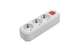 Розеточная колодка GSB-16-3-G-S-IP20 Classic, 16А, 3 места, с заземлением, c выключателем, IP20 General