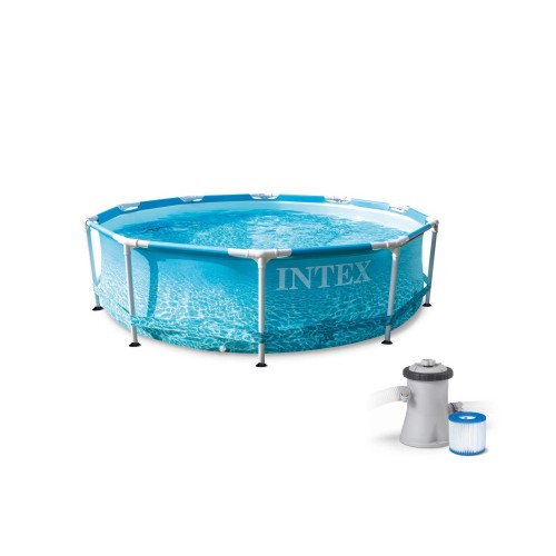 28208NP Каркасный бассейн Metal Frame 305х76см "Beachside" 4485л, фил.-насос 1250л/ч INTEX