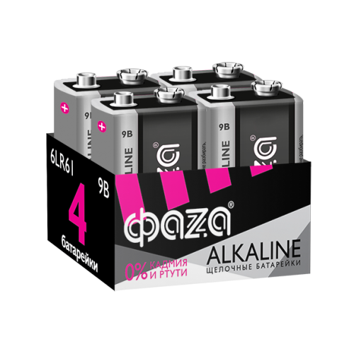 9V (алкалин. эл. питания) 6LR61    ФАZА Alkaline Pack-4