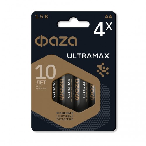 AA щелочная батарейка ФАZА  LR6 ULTRAMAX BL-4