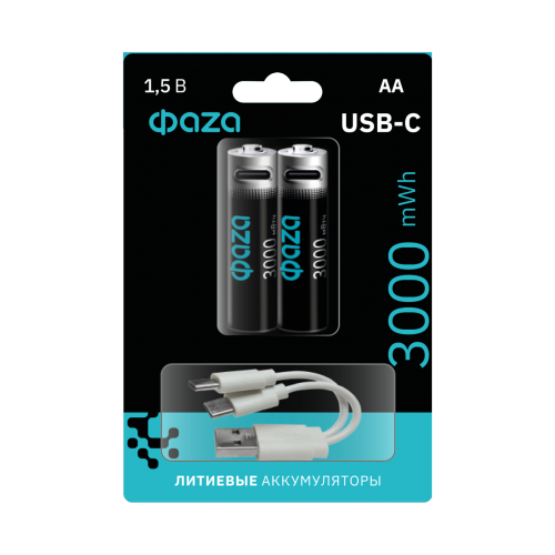 Акк. ФАZА  АА 3000 mWh USB BL-2