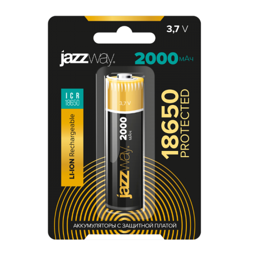 Акк.          JAZZway 18650 2000 мАч с защитой BL-1