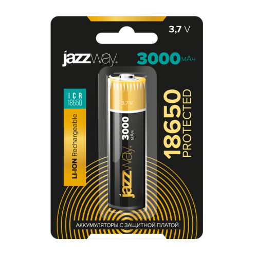 Акк.          JAZZway 18650 3000 мАч с защитой BL-1