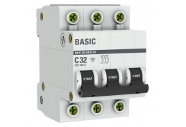 Выключатель авт. 3п С 32А ВА 47-29 4,5кА Basic mcb4729-3-32C