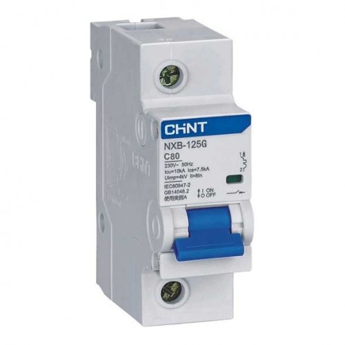 Авт. выключатели NXB-125G 1P 80A С (10kA) CHINT