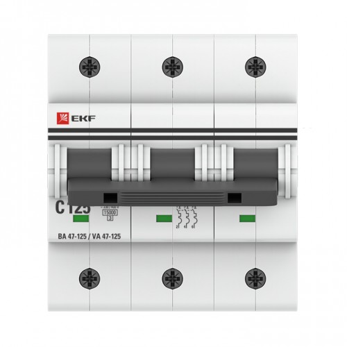 Автоматический выключатель 3P 125А (C) 15кА ВА 47-125 EKF PROxima