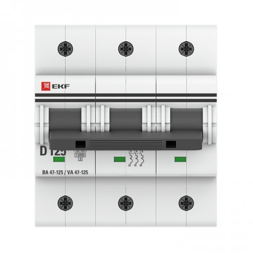 Автоматический выключатель 3P 125А (D) 15кА ВА 47-125 EKF PROxima