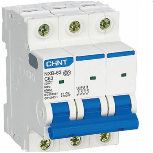 Автоматический выключатель NXB-63S 3P 10A 4,5 кА х-ка С (R) (CHINT)