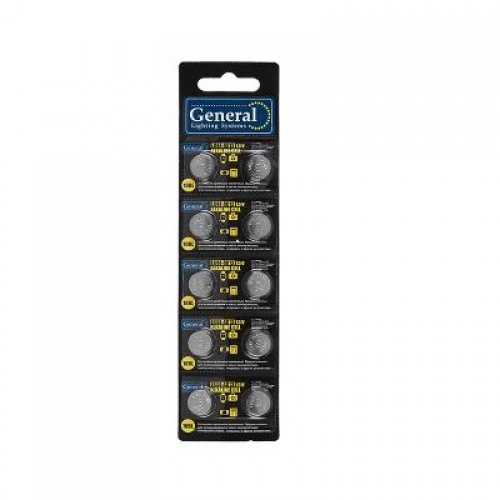 Батарейка  GBAT-LR44 (AG13)   кнопочная щелочная 10pcs/card (10/200/4000)