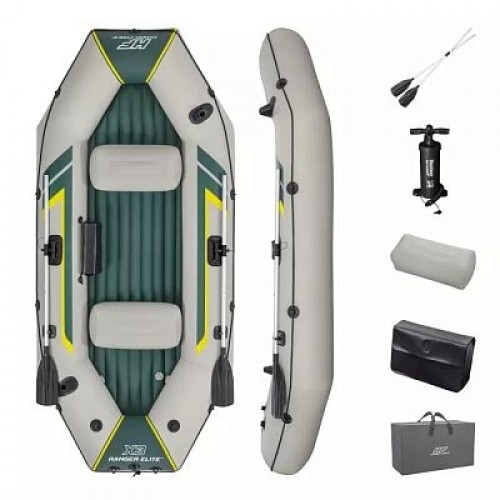 65160 Надувная лодка "Ranger Elite X3 Raft Set" 295х130х46см, вёсла 152см Bestway