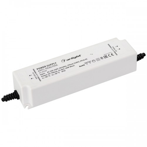 Блок питания ARPJ-KE86700A (60W, 700mA, PFC) (Arlight, IP65 Пластик, 5 лет)