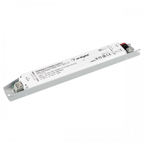 Блок питания ARV-SP24060-LONG-PFC-DALI-A (24V, 2.5A, 60W) (Arlight, IP20 Металл, 5 лет)