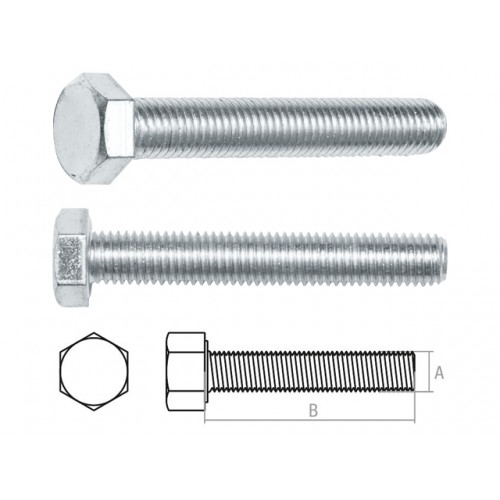 Болт М10*20 мм шестигр., цинк, кл.пр. 8.8, DIN 933 (5 шт в зип. локе.) STARFIX