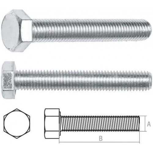 Болт М10х100 мм шестигр., цинк, кл.пр. 8.8, DIN 933 (5 кг) STARFIX