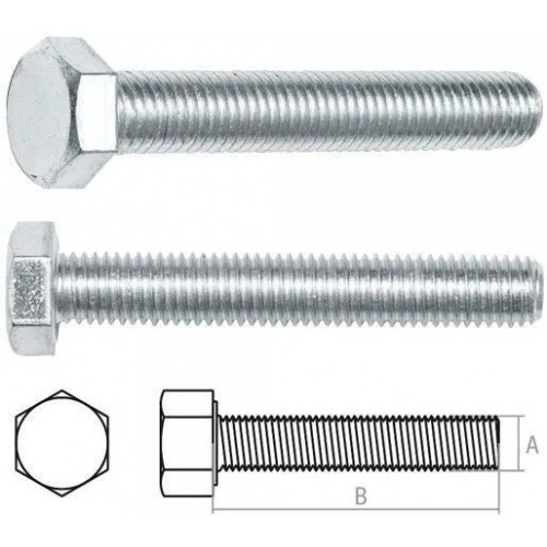 Болт М10х60 мм шестигр., цинк, кл.пр. 8.8, DIN 933 (30 шт в карт. уп.) STARFIX