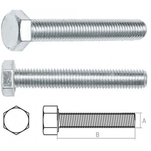 Болт М12х140 мм шестигр., цинк, кл.пр. 5.8, DIN 933 (20 кг) STARFIX