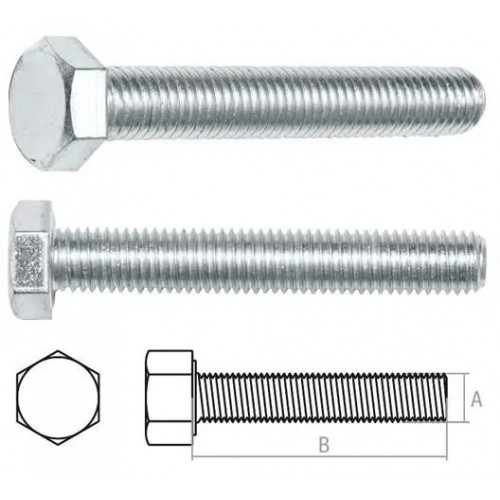 Болт М6х12 мм шестигр., цинк, кл.пр. 5.8, DIN 933 (300 шт в карт. уп.) STARFIX