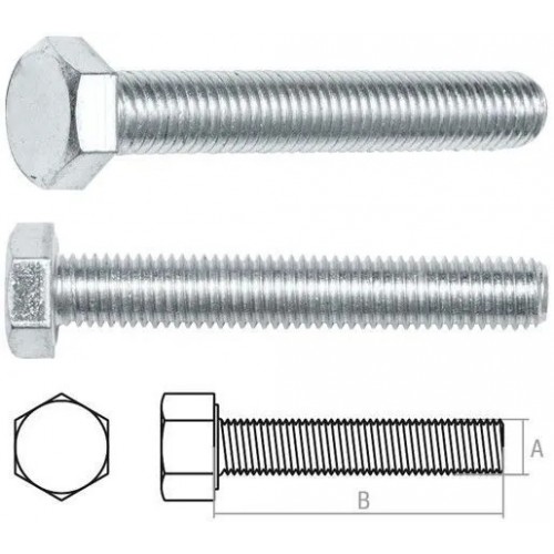Болт М6х25 мм шестигр., цинк, кл.пр. 8.8, DIN 933 (10 шт в зип-локе) STARFIX