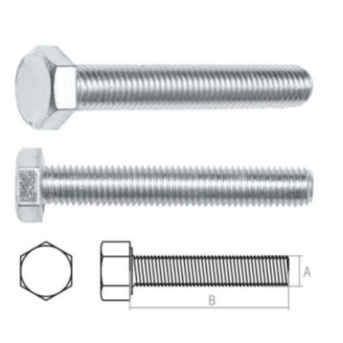 Болт М6х60 мм шестигр., цинк, кл.пр. 5.8, DIN 933 (70 шт в карт. уп.) STARFIX