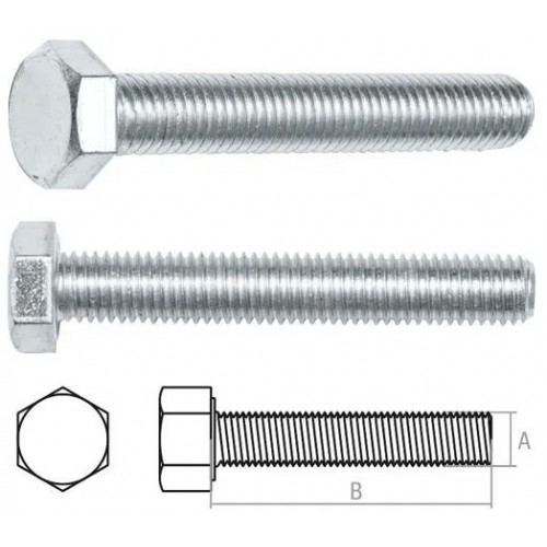 Болт М8*30мм шестигр., цинк, кл.пр. 8.8, DIN 933 (70шт в карт. уп.) STARFIX