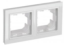 BRITE Рамка 2-х местная IP44 РУ-2-БрБ-44 бел. IEK