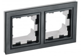 BRITE Рамка 2-местная IP44 РУ-2-БрЧ-44 черный IEK
