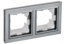 BRITE Рамка 2-местная IP44 РУ-2-БрС-44 сталь IEK