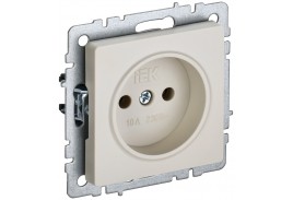 BRITE Розетка 1-местная без заземления без защитных шторок 10А РС10-1-0-БрКр бежевый IEK