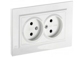 BRITE Розетка 2-местная без заземления без защитных шторок 10А в сборе РС12-2-БрБ белый IEK