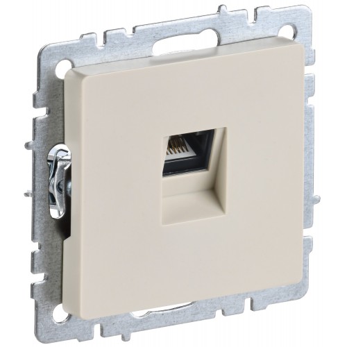 BRITE Розетка компьютерная RJ45 кат.5E РК10-БрКр бежевый IEK