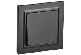 BRITE Выключатель 1-клавишный 10А в сборе ВСР10-1-0-БрЧ черный IEK