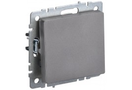 BRITE Выключатель 1-клавишный 10А ВС10-1-0-БрС сталь IEK