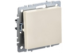 BRITE Выключатель 1-клавишный проходной 10А ВС10-1-6-БрКр бежевый IEK