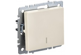 BRITE Выключатель 1-клавишный с индикацией 10А ВС10-1-1-БрКр бежевый IEK