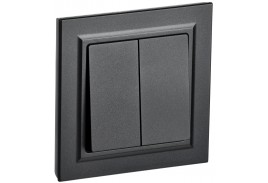 BRITE Выключатель 2-клавишный 10А в сборе ВСР10-2-0-БрЧ черный IEK