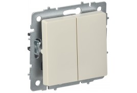 BRITE Выключатель 2-клавишный перекрестный 10А ВС10-2-3-БрКр бежевый IEK