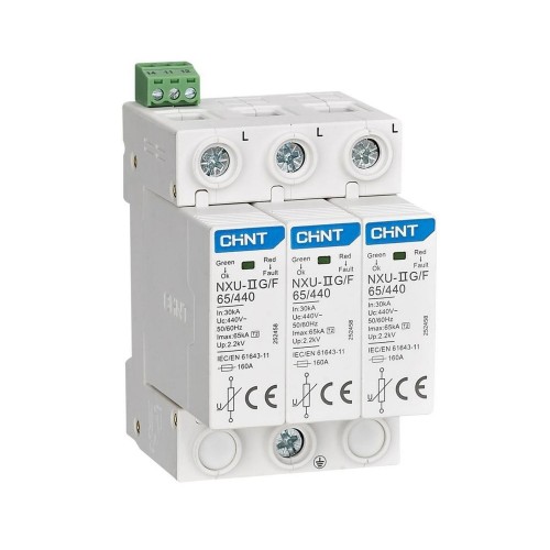 Ограничитель имп. перенапр. NXU-IIG/F 3P In=25kA Uc=440B Im=65kA (хар.С) CHINT