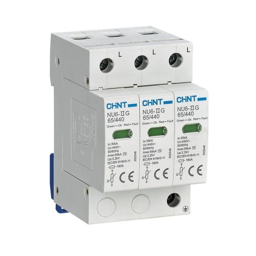 Ограничитель NU6-IIG 3Р In=25kA Uc=440B Im=65kA (хар.С) CHINT