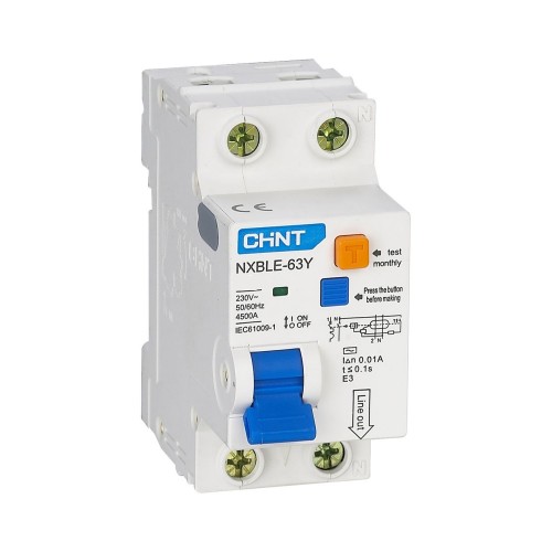 Диф.авт. NXBLE-63Y 1P+N 25А 10mA (4.5kA) CHINT