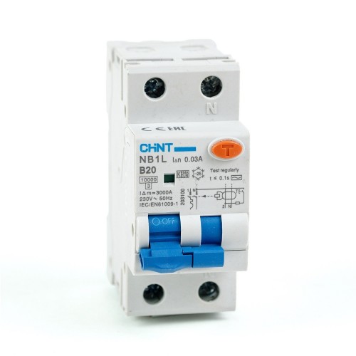 Диф. автомат NB1L 1P+N B20 30mA тип AC 10kA (36mm) (R)
