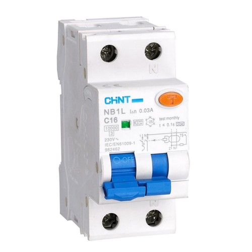 Дифференциальный автомат NB1L 1P+N C6 30mA тип AC 10kA (36мм) (R) CHINT