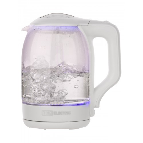 Электрический чайник "Нептун", стекло, 1,8 л, 1800 Вт, белый, TDM