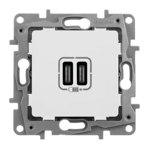 ETIKA - ЗАРЯДНОЕ УСТРОЙСТВО С ДВУМЯ USB-РАЗЪЕМАМИ TYPE C, 3000MA (БЕЛЫЙ)