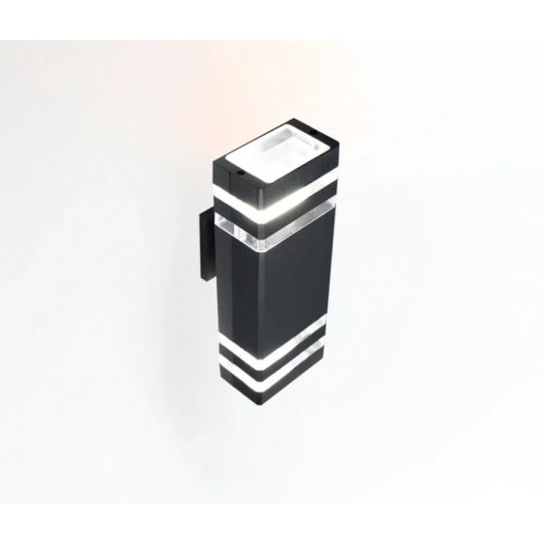 Фасадный светильник General GWL-2MR16-GU10-S-IP65 Черный с двойным боковым рассеивателем Катет