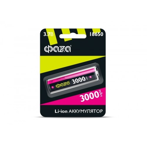 Аккумулятор 18650 3.7В Li-Ion 3000мА.ч без платы защиты ФАZА