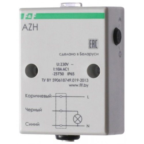 Фотореле AZH, встроенный фотодатчик,  монтаж на плоскость